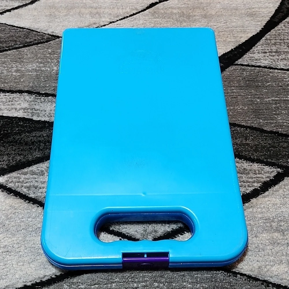 VINTAGE LISA FRANK BLUE SILVER SHIMMER SHINE ENCLOSED TIGER CLIP-BOARD P…